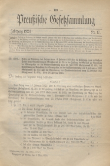 Preußische Gesetzsammlung. 1924, Nr. 17 (5 März)