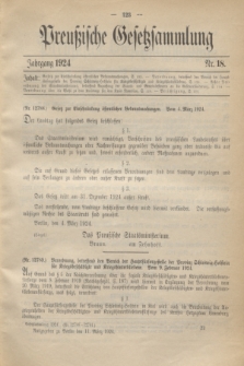 Preußische Gesetzsammlung. 1924, Nr. 18 (11 März)
