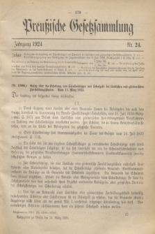 Preußische Gesetzsammlung. 1924, Nr. 24 (31 März)