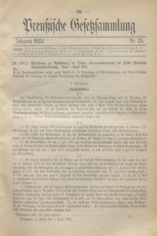 Preußische Gesetzsammlung. 1924, Nr. 25 (2 April)