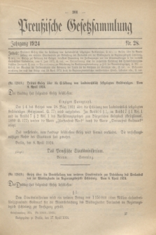 Preußische Gesetzsammlung. 1924, Nr. 28 (17 April)