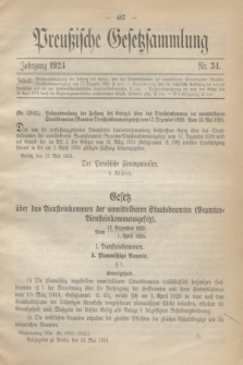 Preußische Gesetzsammlung. 1924, Nr. 34 (24 Mai)