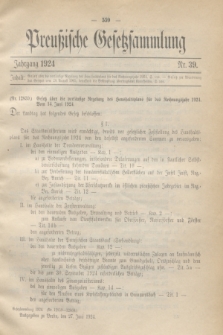 Preußische Gesetzsammlung. 1924, Nr. 39 (27 Juni)