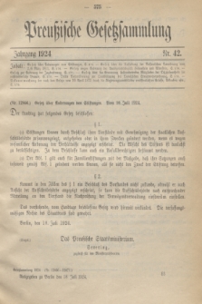 Preußische Gesetzsammlung. 1924, Nr. 42 (18 Juli)