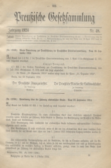 Preußische Gesetzsammlung. 1924, Nr. 48 (3 Oktober)