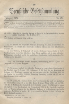 Preußische Gesetzsammlung. 1924, Nr. 49 (18 Oktober)