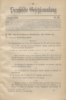 Preußische Gesetzsammlung. 1924, Nr. 56 (12 November)