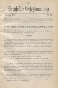 Preußische Gesetzsammlung. 1924, Nr. 58 (26 November)