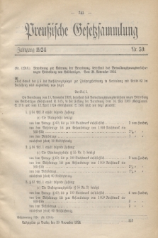 Preußische Gesetzsammlung. 1924, Nr. 59 (29 November)