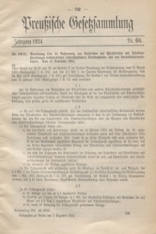 Preußische Gesetzsammlung. 1924, Nr. 60 (2 Dezember)