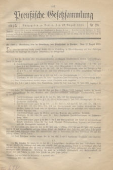 Preußische Gesetzsammlung. 1925, Nr. 23 (22 August)