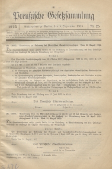 Preußische Gesetzsammlung. 1925, Nr. 25 (5 September)