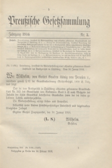 Preußische Gesetzsammlung. 1916, Nr. 3 (14 Februar)