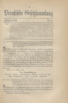 Preußische Gesetzsammlung. 1916, Nr. 5 (28 März)