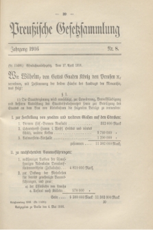 Preußische Gesetzsammlung. 1916, Nr. 8 (4 Mai)