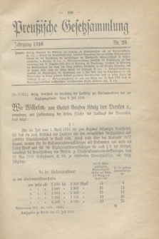 Preußische Gesetzsammlung. 1916, Nr. 20 (17 Juli)