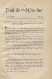 Preußische Gesetzsammlung. 1916, Nr. 24 (16 September)