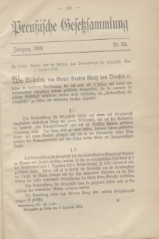 Preußische Gesetzsammlung. 1916, Nr. 35 (6 Dezember)