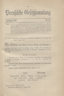 Preußische Gesetzsammlung. 1917, Nr. 3 (17 Januar)