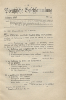 Preußische Gesetzsammlung. 1917, Nr. 14 (3 Mai)