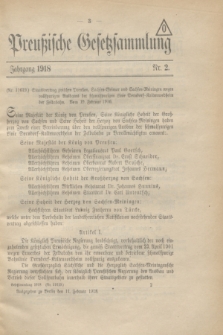 Preußische Gesetzsammlung. 1918, Nr. 2 (11 Februar)