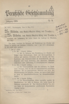 Preußische Gesetzsammlung. 1918, Nr. 9 (1 April)