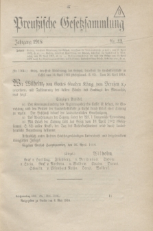 Preußische Gesetzsammlung. 1918, Nr. 13 (6 Mai)