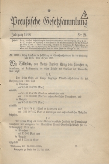 Preußische Gesetzsammlung. 1918, Nr. 21 (23 Juli)