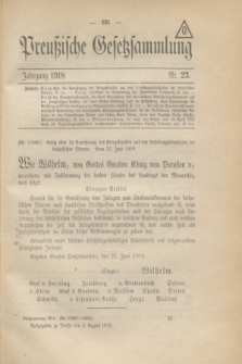 Preußische Gesetzsammlung. 1918, Nr. 23 (3 August)