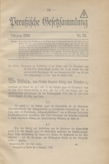 Preußische Gesetzsammlung. 1918, Nr. 32 (6 November)