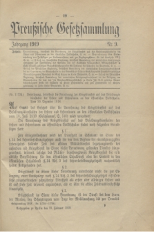 Preußische Gesetzsammlung. 1919, Nr. 9 (21 Februar)