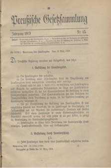 Preußische Gesetzsammlung. 1919, Nr. 15 (12 März)