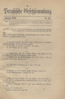 Preußische Gesetzsammlung. 1919, Nr. 24 (23 Mai)