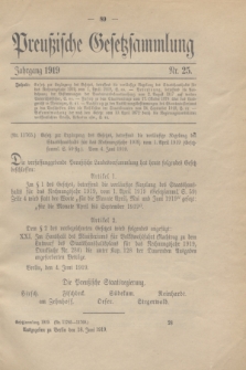 Preußische Gesetzsammlung. 1919, Nr. 25 (18 Juni)
