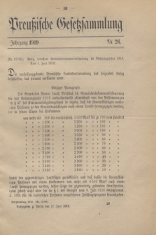 Preußische Gesetzsammlung. 1919, Nr. 26 (27 Juni)