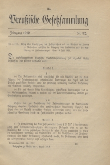 Preußische Gesetzsammlung. 1919, Nr. 32 (6 August)