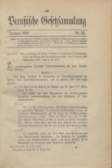 Preußische Gesetzsammlung. 1919, Nr. 35 (22 August)