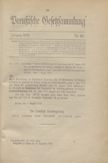 Preußische Gesetzsammlung. 1919, Nr. 40 (20 September)