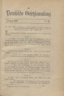 Preußische Gesetzsammlung. 1919, Nr. 45 (29 October)