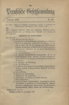 Preußische Gesetzsammlung. 1919, Nr. 48 (12 November)
