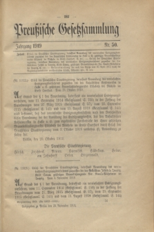 Preußische Gesetzsammlung. 1919, Nr. 50 (25 November)