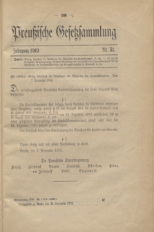 Preußische Gesetzsammlung. 1919, Nr. 51 (29 November)