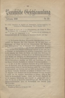 Preußische Gesetzsammlung. 1919, Nr. 53 (16 Dezember)