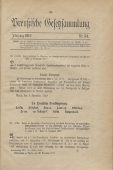 Preußische Gesetzsammlung. 1919, Nr. 54 (23 Dezember)