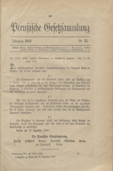 Preußische Gesetzsammlung. 1919, Nr. 55 (29 Dezember)