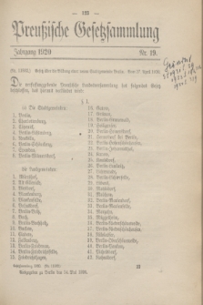 Preußische Gesetzsammlung. 1920, Nr. 19 (14 Mai)