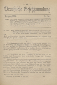 Preußische Gesetzsammlung. 1920, Nr. 20 (17 Mai)
