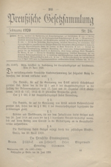 Preußische Gesetzsammlung. 1920, Nr. 24 (14 Juni)
