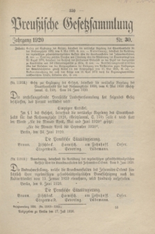 Preußische Gesetzsammlung. 1920, Nr. 30 (17 Juli)