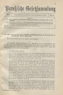 Preußische Gesetzsammlung. 1936, Nr. 3 (23 Januar)
